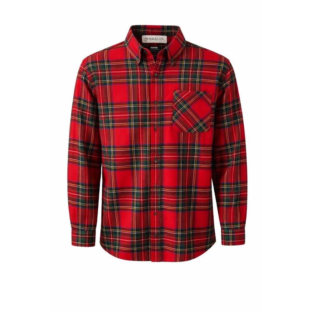 Magellan Outdoors‎ Canyon Creek Plaid Flannel Shirt Red Green Cotton 2XL